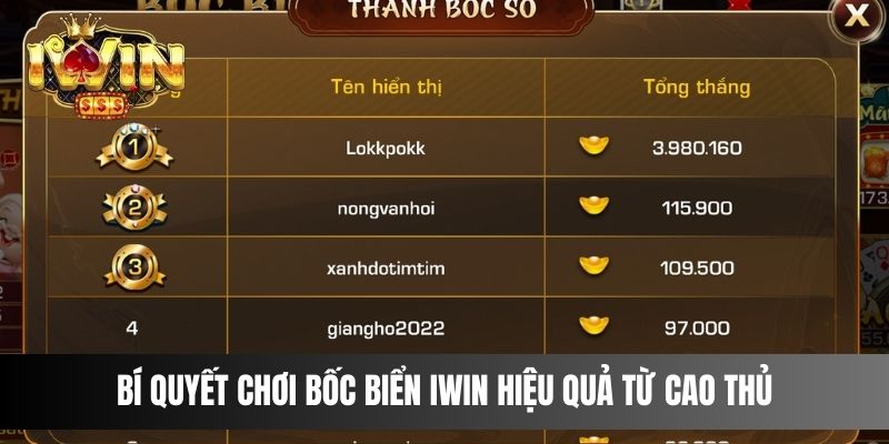 Bí quyết chơi bốc biển IWIN hiệu quả từ cao thủ