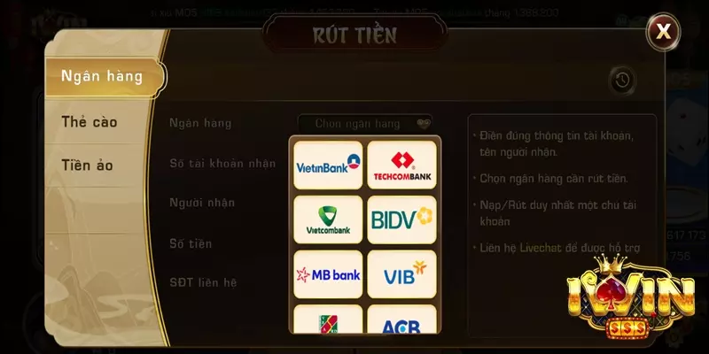 rút tiền iwin